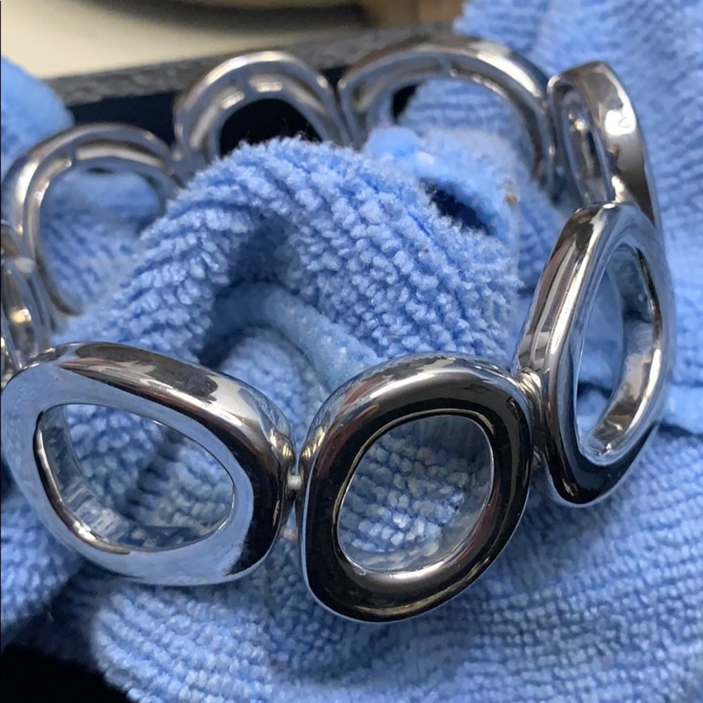 Silver large link bracelet